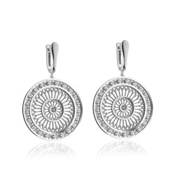 Sterling silver St. Clare rosewindow Canticum collection earrings with zirconia