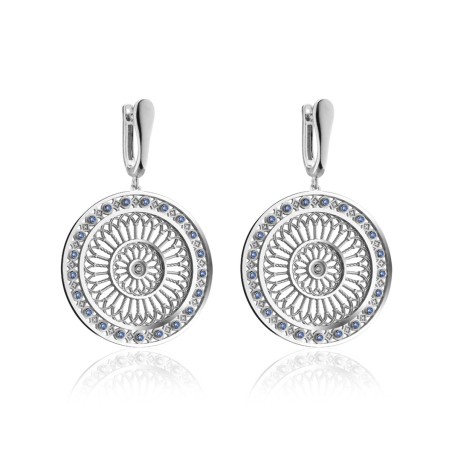 Sterling silver St. Clare rosewindow Canticum collection earrings with zirconia