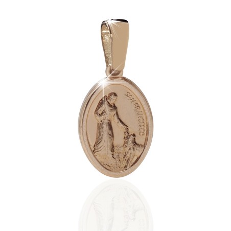 Sterling silver St. Francis and the wolf medal