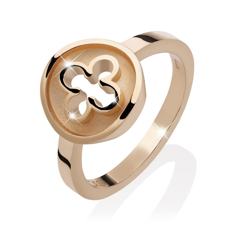 Gold Iter Venice ring with Palazzo Ducale's quadrilob flower