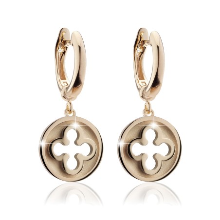 Sterling silver Iter Venice small hanging earrings with Palazzo Ducale's quadrilob flower