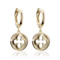 Gold Iter Venice small hanging earrings with Palazzo Ducale's quadrilob flower