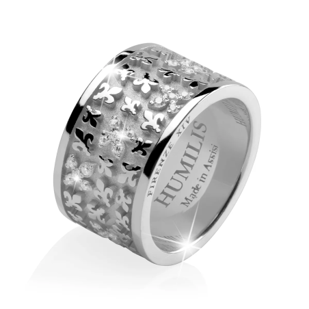 Anello Iter Firenze giglio fiorentino Random in oro con diamanti