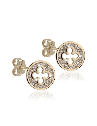 Orecchini piccoli Iter Venezia fiore quadrilobo o croce quadrilobata Palazzo Ducale in oro con diamanti