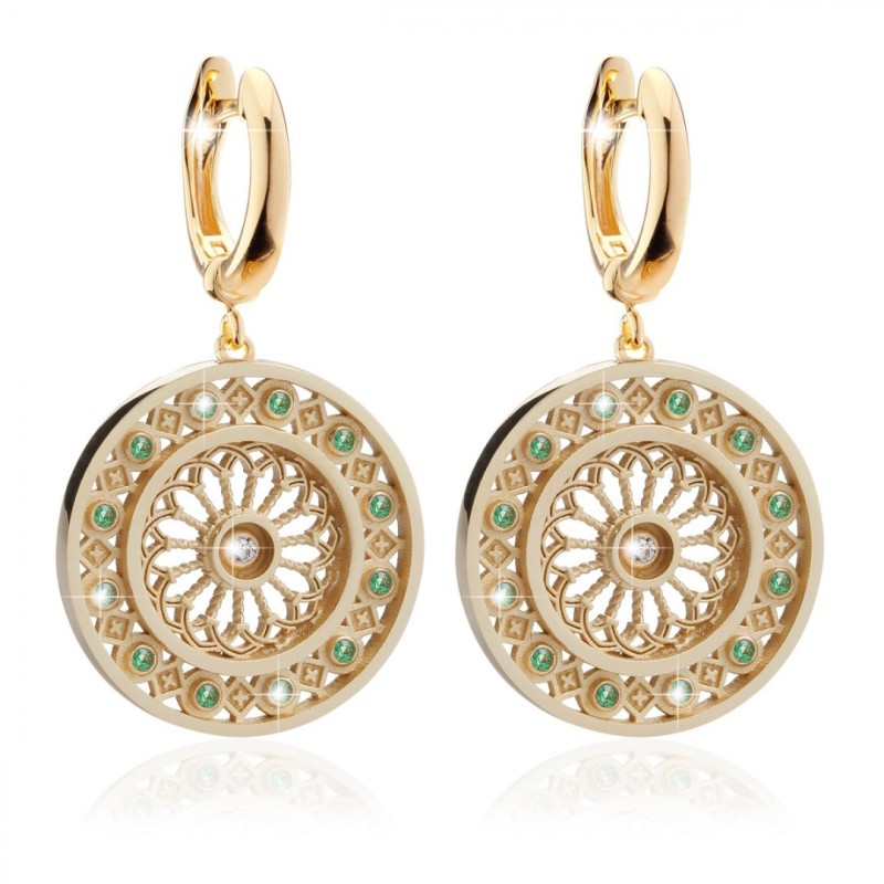Sterling silver St. Clare rosewindow Canticum collection medium earrings with zirconia