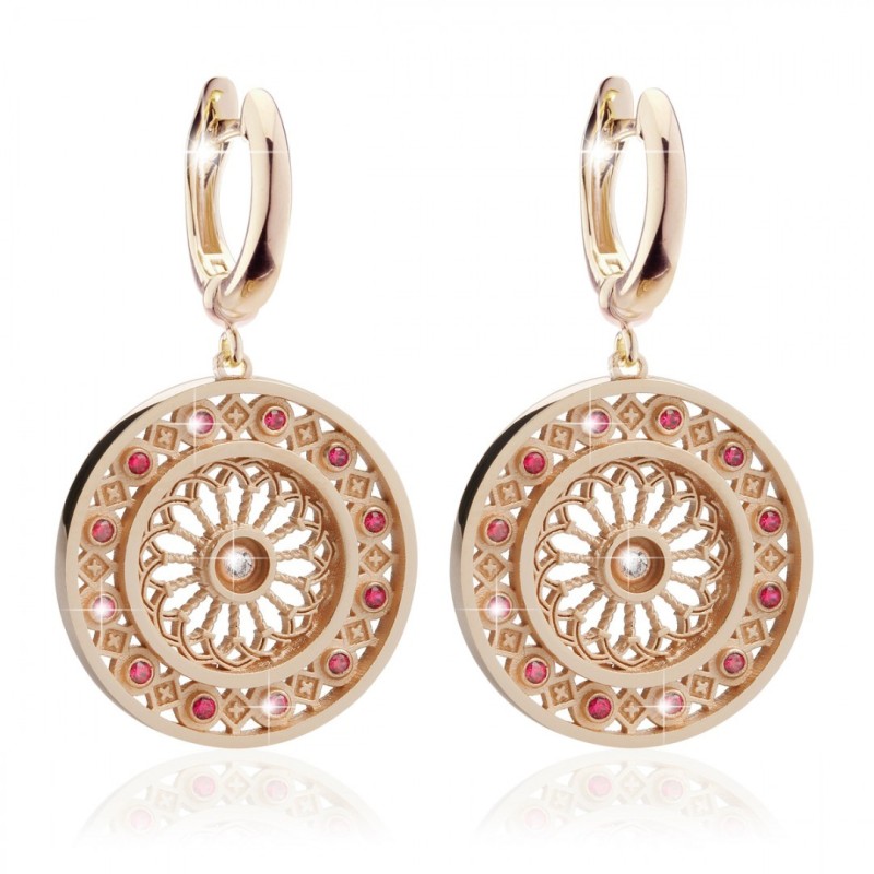 Sterling silver St. Clare rosewindow Canticum collection medium earrings with zirconia