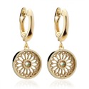 Gold St. Clare rosewindow Canticum collection small earrings with stones