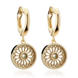 Orecchini Rosoni Canticum piccoli Assisi Basilica Santa Chiara in oro con pietre