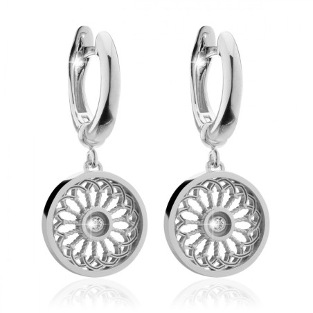 Gold St. Clare rosewindow Canticum collection small earrings with stones