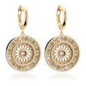 Gold St. Clare rosewindow Canticum collection medium earrings with stones