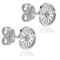Sterling silver stud earrings, depicting the rosewindow of St. Francis Basilica