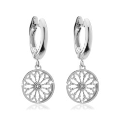 Sterling silver small earrings, depicting the rosewindow of St. Francis Basilica