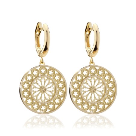 Sterling silver medium earrings, depicting the rosewindow of St. Francis Basilica