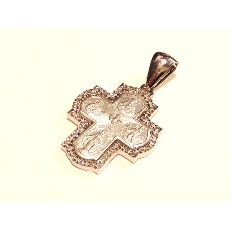 Croce scapolare argento 925 e zirconi
