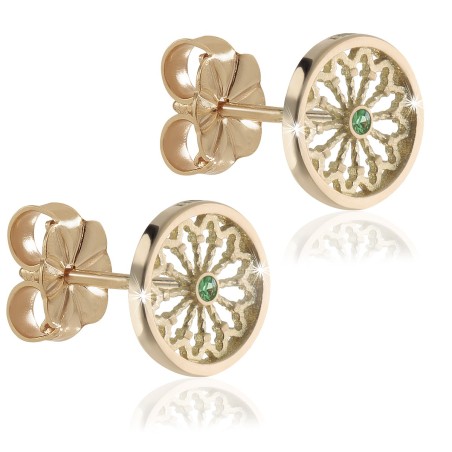 Sterling silver St. Francis rosewindow Canticum collection stud earrings with zirconia
