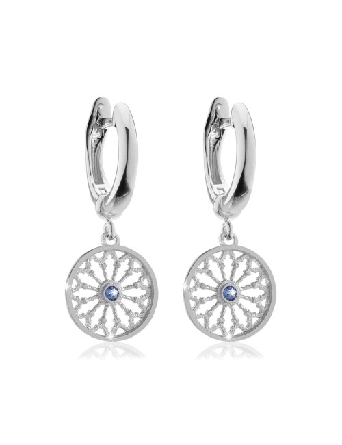 Sterling silver St. Francis rosewindow Canticum collection small earrings with zirconia