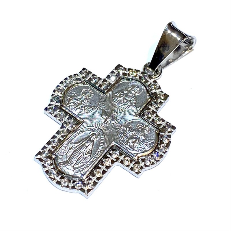 Croce scapolare argento 925 e zirconi