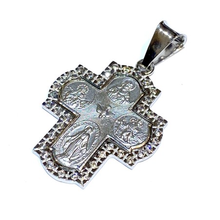 925 sterling silver Jerusalem  Cross with cubic zirconia