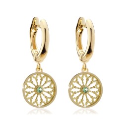Gold St. Francis rosewindow Canticum collection small earrings with stones