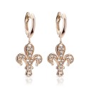 Gold Iter Florence collection earrings with lily flower and diamonds
