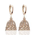 Gold Iter Rome collection earrings with St. Peter's dome with diamonds