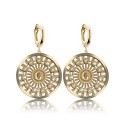 Gold Orvieto Dome rosewindow collection medium earrings with diamonds