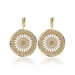 Gold Orvieto Dome rosewindow collection earrings with diamonds
