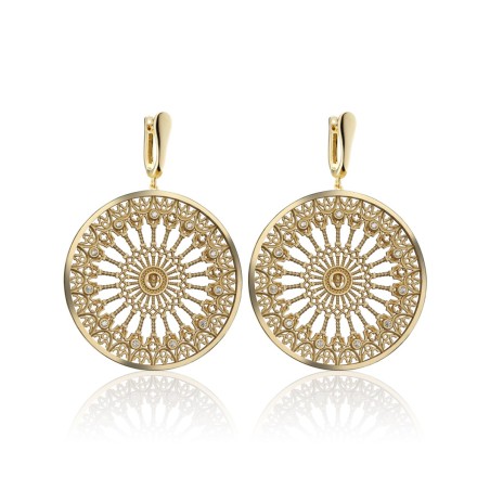 Gold Orvieto Dome rosewindow collection earrings with diamonds