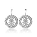 Sterling silver Orvieto Dome rosewindow collection earrings with zirconia