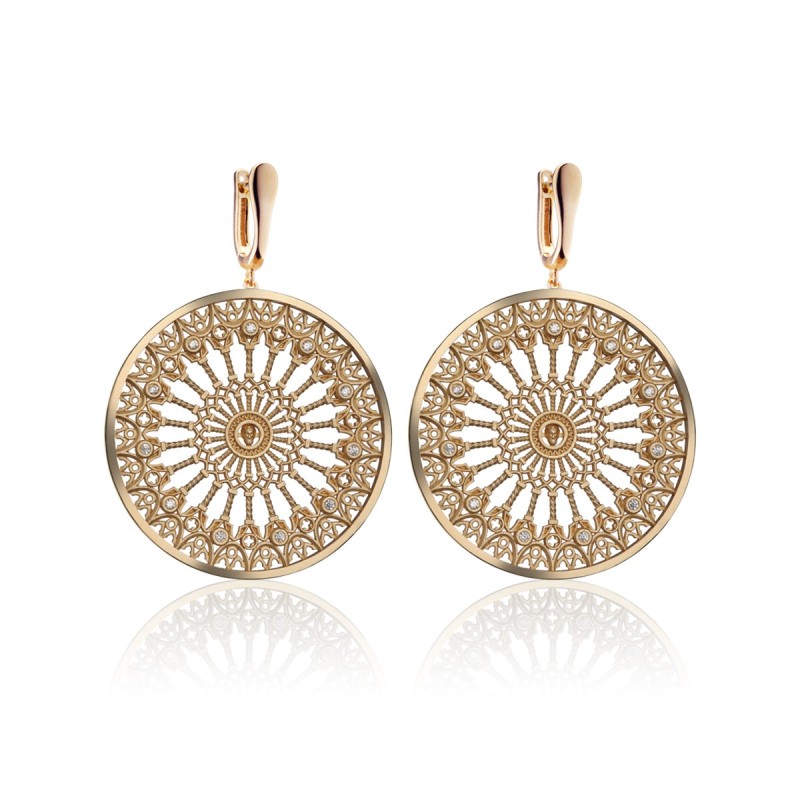 Sterling silver Orvieto Dome rosewindow collection earrings with zirconia