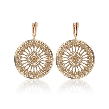 Sterling silver Orvieto Dome rosewindow collection earrings with zirconia