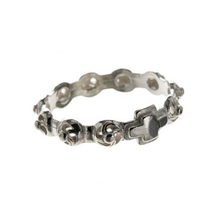 925 silver Saint Rita rosary ring