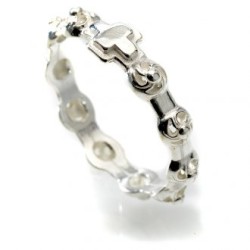 925 silver Saint Rita rosary ring