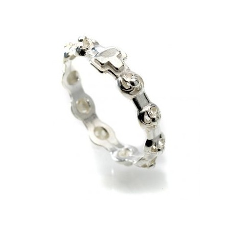 925 silver Saint Rita rosary ring