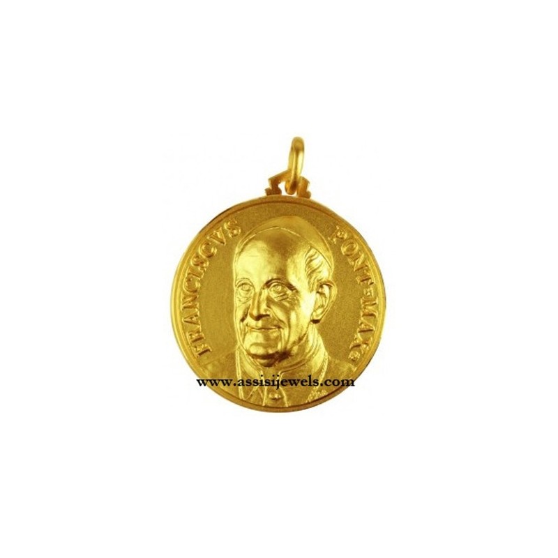 18 kt gold Pope Francis medal