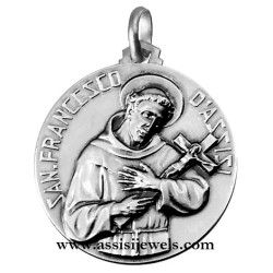 925 sterling silver Saint Francis medal