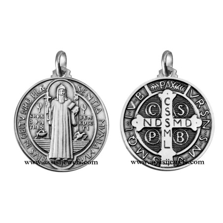 925 sterling silver Saint Benedict medal
