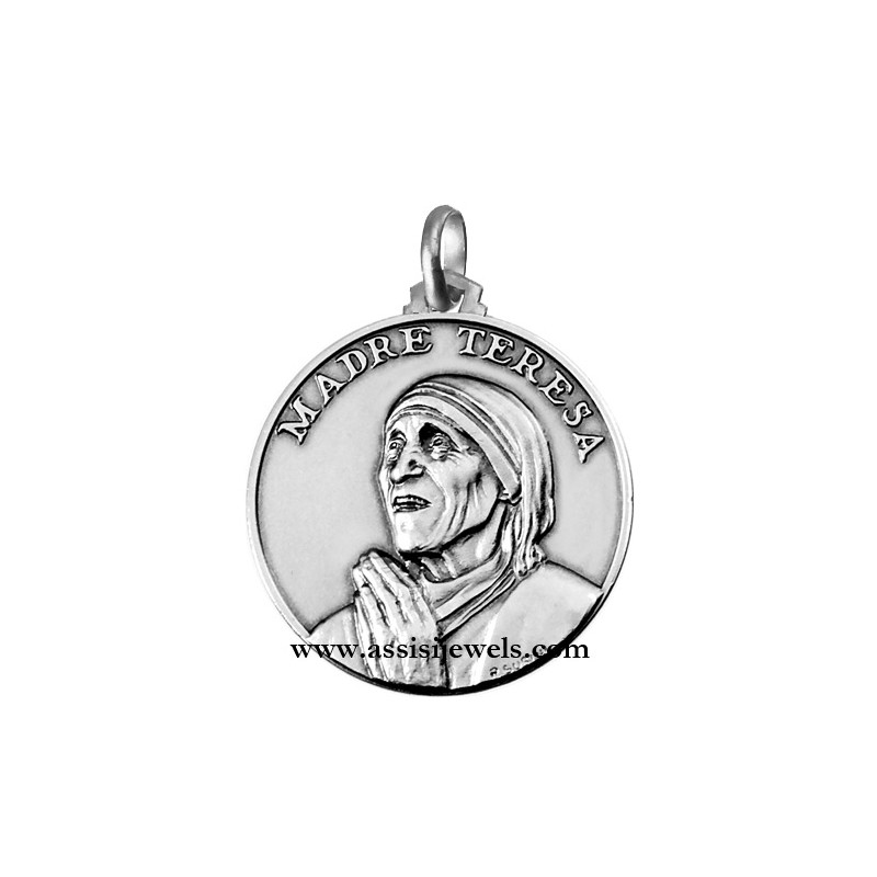 Medaglia di Santa Madre Teresa di Calcutta argento 925
