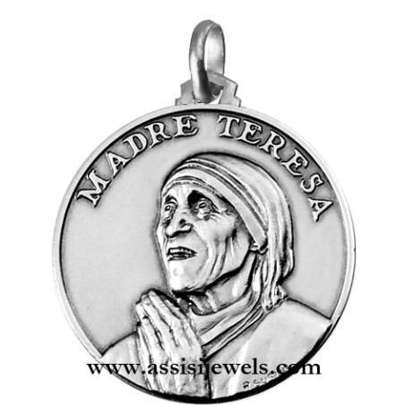Medaglia di Santa Madre Teresa di Calcutta argento 925