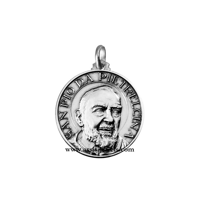 925 sterling silver Saint Father Pio medal