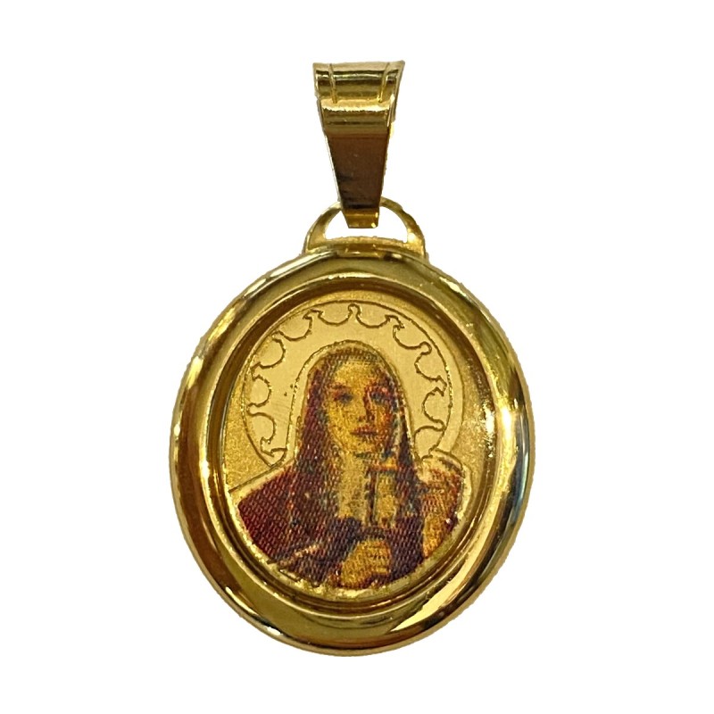 Medaglia di Santa  Chiara oro 18 kt