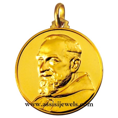 Medaglia di San Padre Pio oro 18 kt