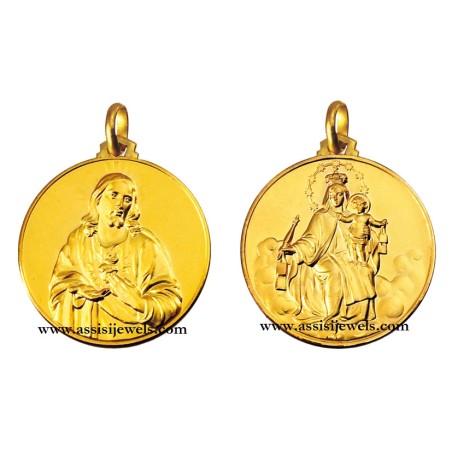 Medaglia scapolare oro 18 kt