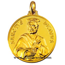 18 kt gold Saint Peter medal