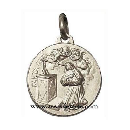 925 sterling silver Saint Rita medal