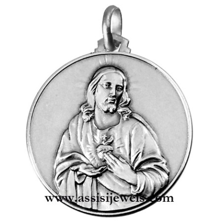 925 sterling silver Sacred heart medal