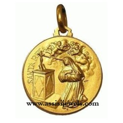 18 kt gold Saint Rita medal