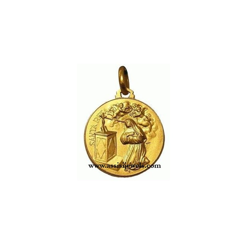 Medaglia di Santa  Rita oro 18 kt