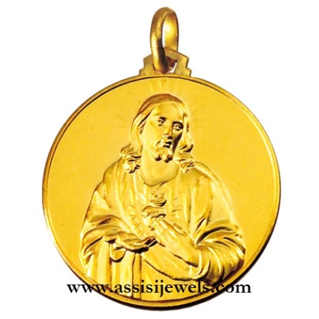 Medaglia del Sacro cuore oro 18 kt