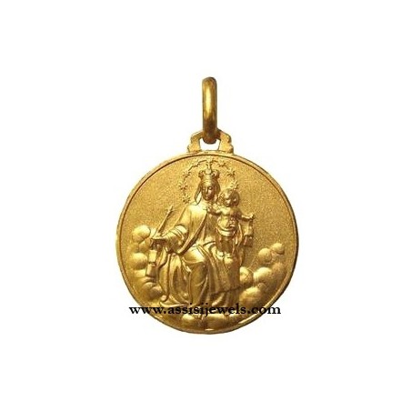 Medaglia Madonna del Carmine oro 18 kt